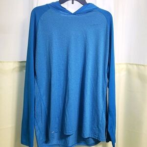 Men's XXL Nike Blue Lightweight Hooded Long Sleeve Shirt